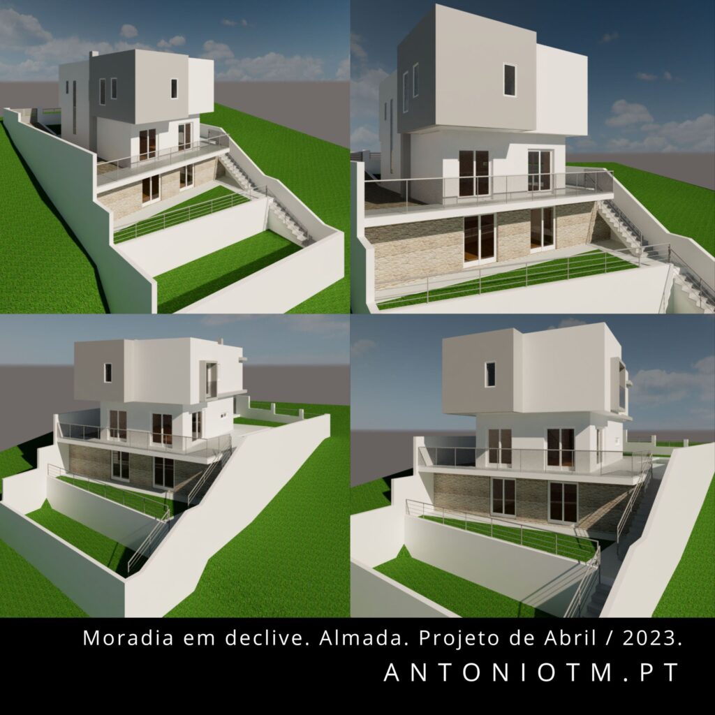 Moradia em Almada. Imagem 1 de 24. Projeto de Estabilidade ou Projeto de Estruturas para uma Moradia em Almada. Na imagem: Vistas 3D da Arquitetura