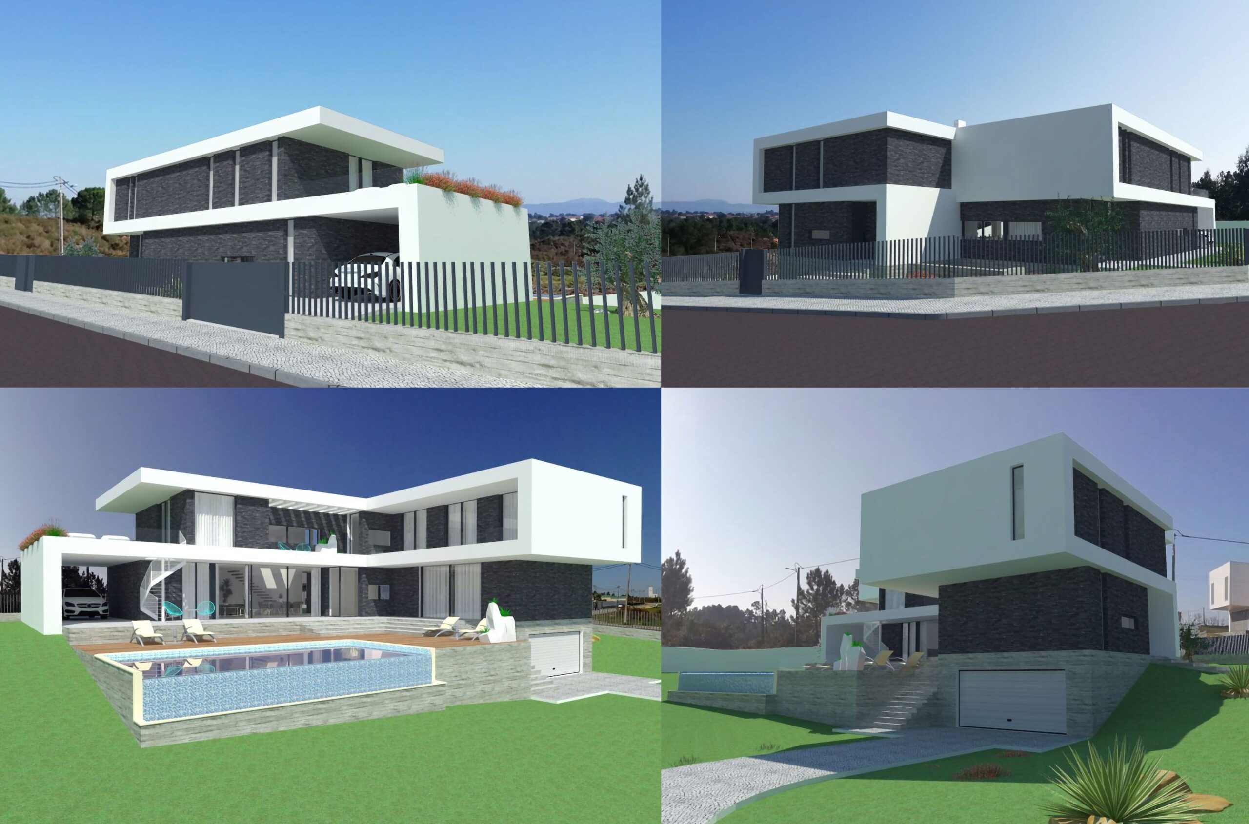 Moradia em Vila Alegre. Projetos. Na imagem: Vistas 3D da Arquitetura.